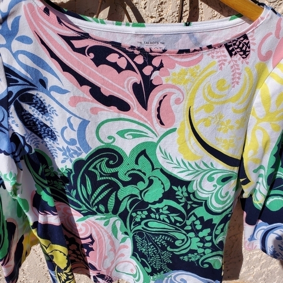 Talbots Colorful Spring 3/4‎ Slv Sz. L Tee - Picture 3 of 7